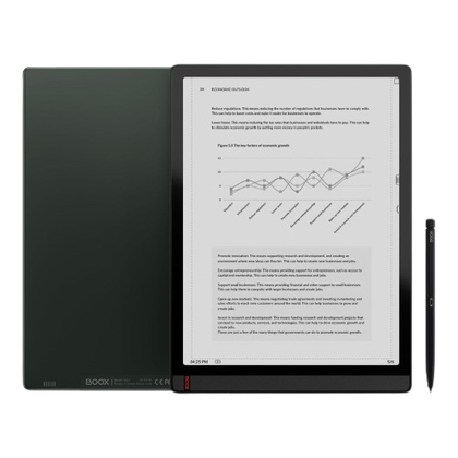 A render showing the BOOX Tab X with a white-colored page open.