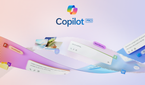 Copilot Pro logo with a wavy effect under it showing different Copilot capabilities