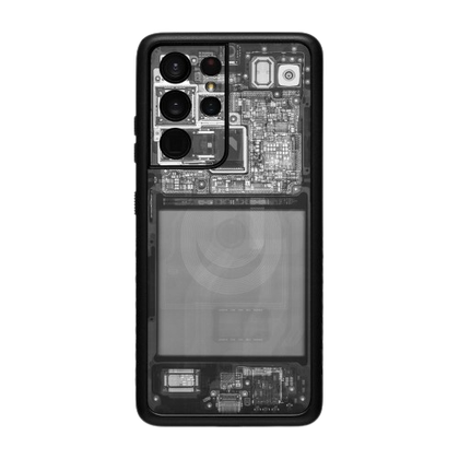 A render showing the dbrand Grip case installed on a Galaxy S21 Ultra.