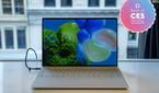 Front view of the Dell XPS 14 in Platinum