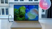 Front view of the Dell XPS 14 in Platinum