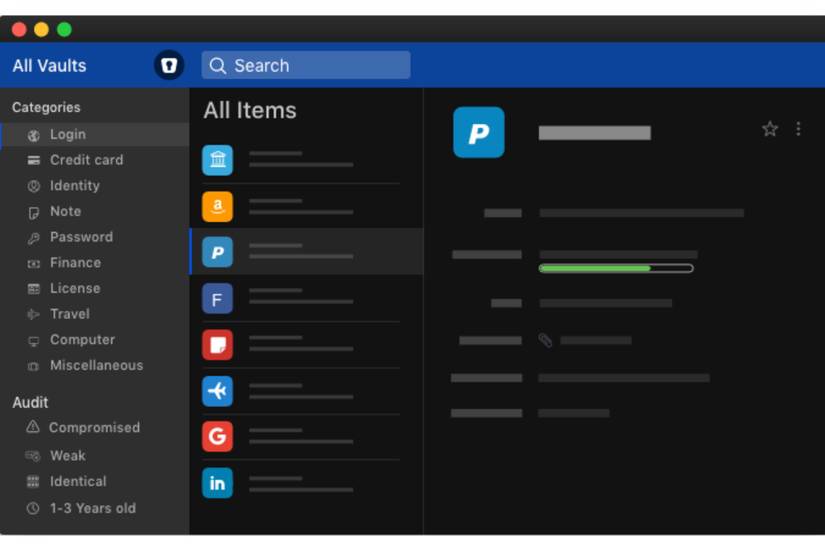A screenshot showing the Enpass password manager interface.