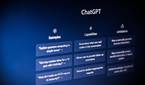 An angled photo of a screen showing ChatGPT's prompt and capabilities.