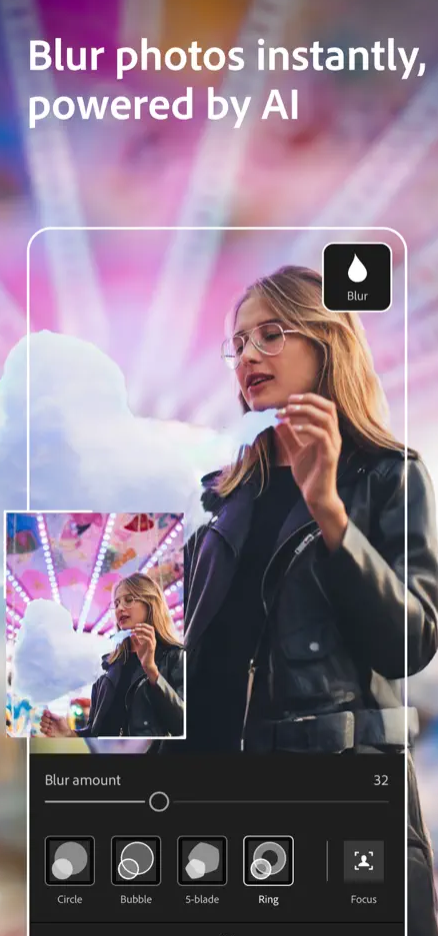 Blurring photos in Adobe Lightroom.