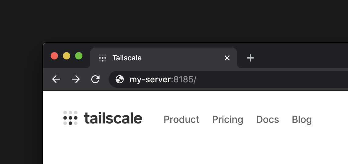 A screenshot from Tailscale's Docs showing MagicDNS in action.