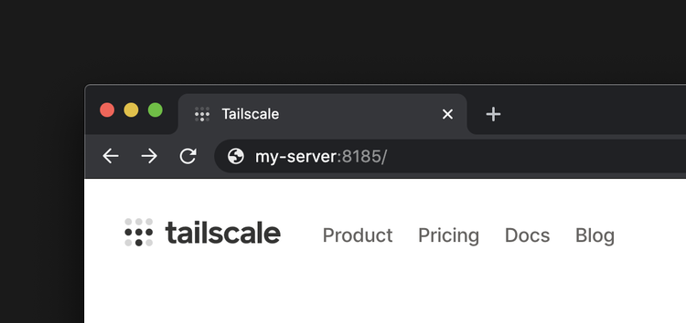 A screenshot from Tailscale's Docs showing MagicDNS in action.