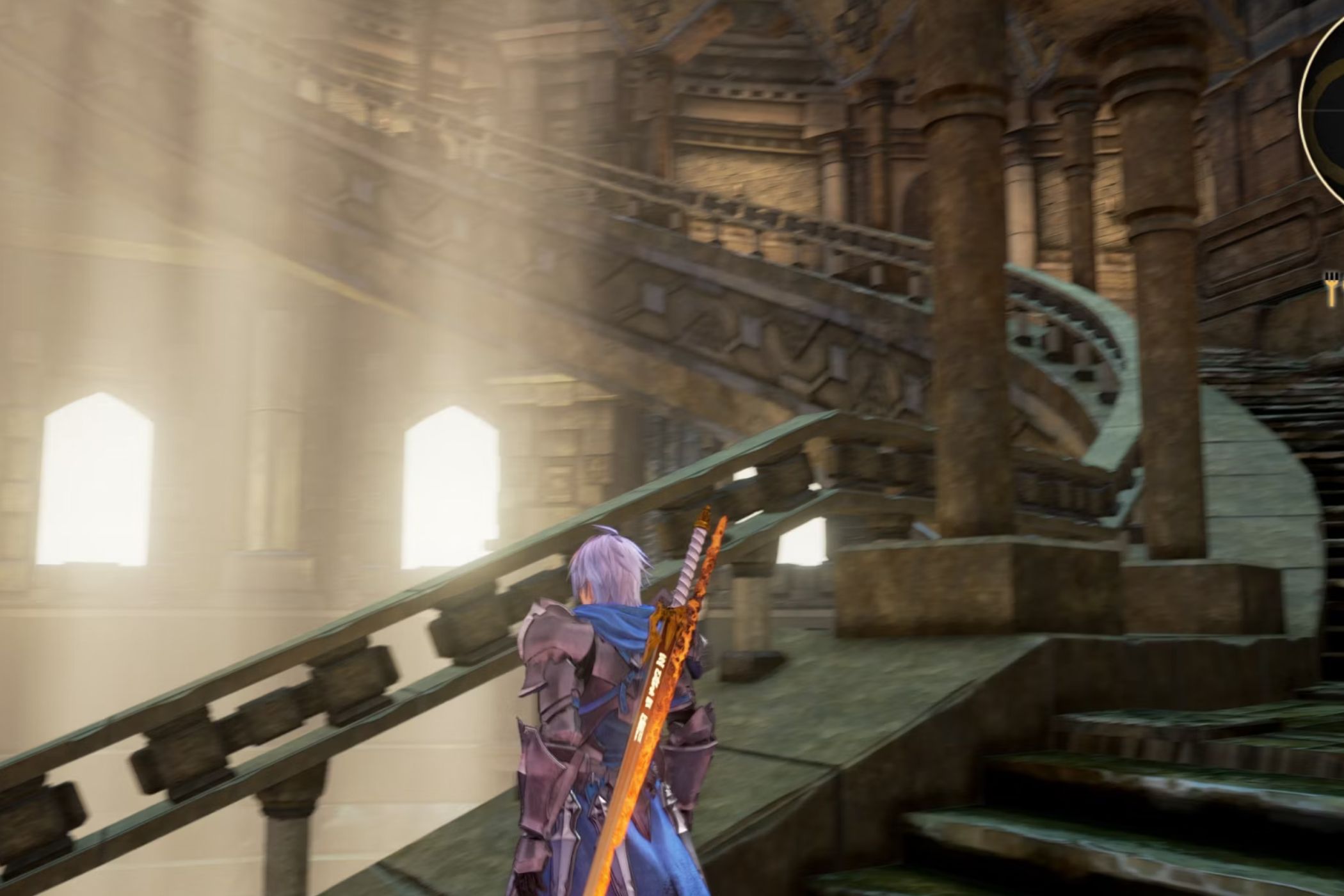 An in-game screenshot of Tales of Arise depicting motion blur