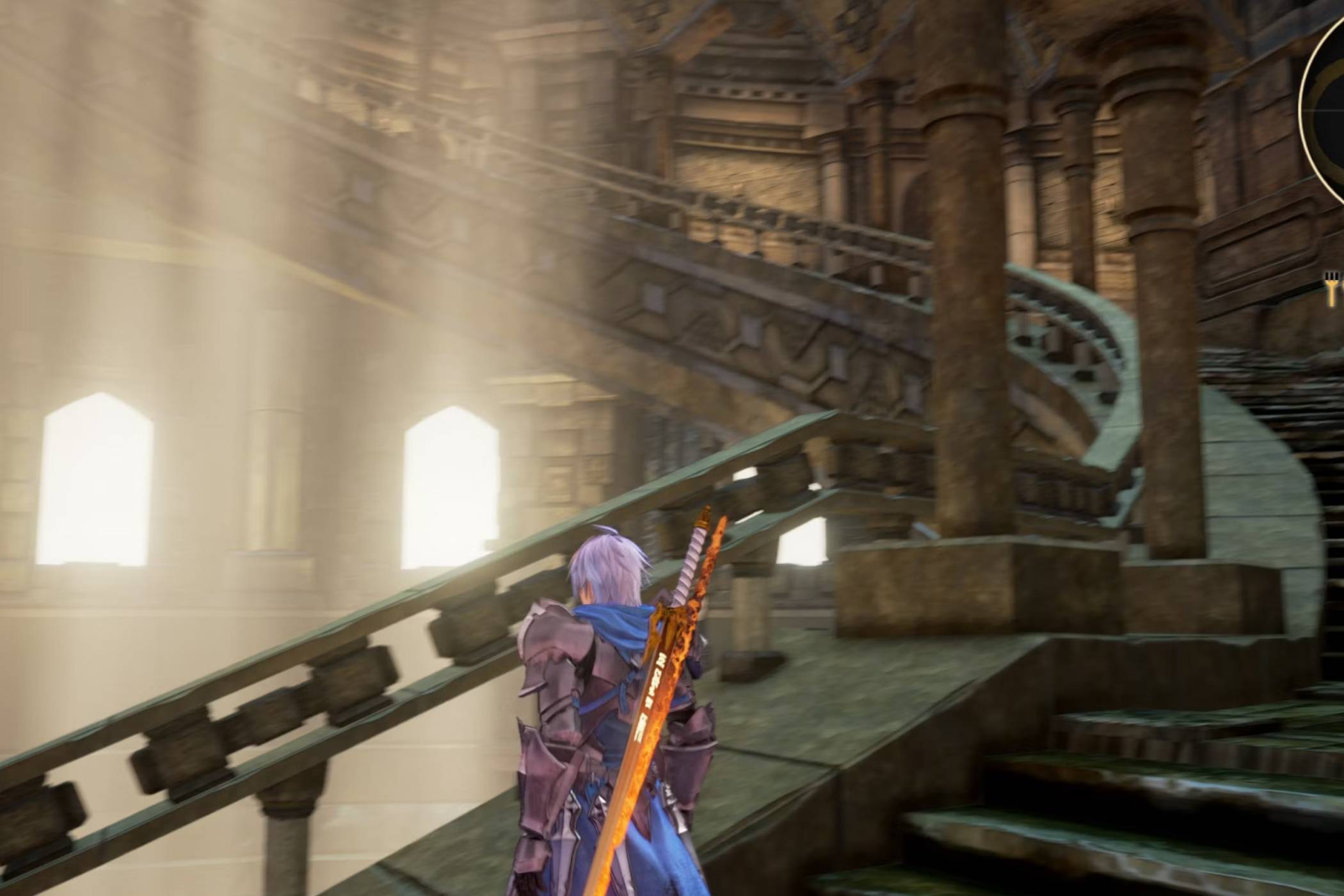 An in-game screenshot of Tales of Arise depicting motion blur