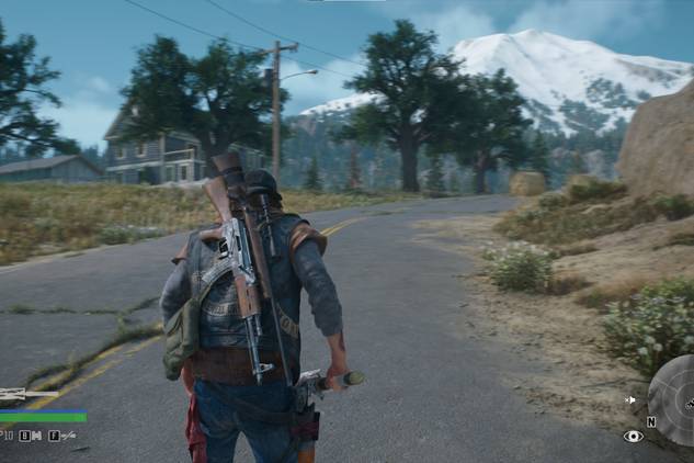 A screenshot of Days Gone showcasing motion blur