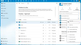 Nextcloud file browser showing files uploaded