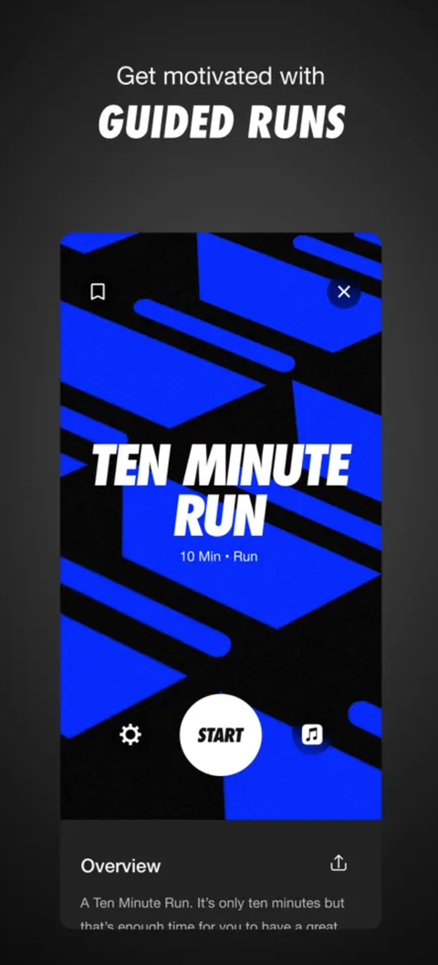 Guided runs in the Nike Run Club app.