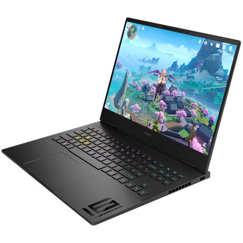 Angled view of Omen Transcend 16