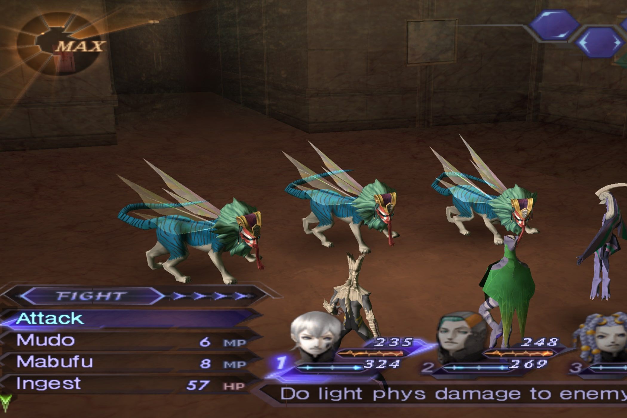 A screenshot of Shin Megami Tensei: Digital Devil Saga running on the RPCS3 emulator