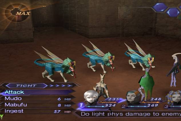 A screenshot of Shin Megami Tensei: Digital Devil Saga running on the RPCS3 emulator