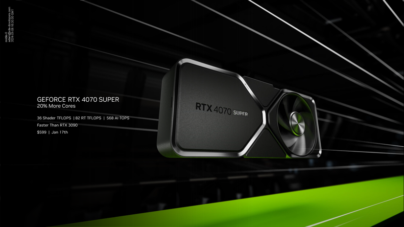 RTX 4070 Super image with information about the product