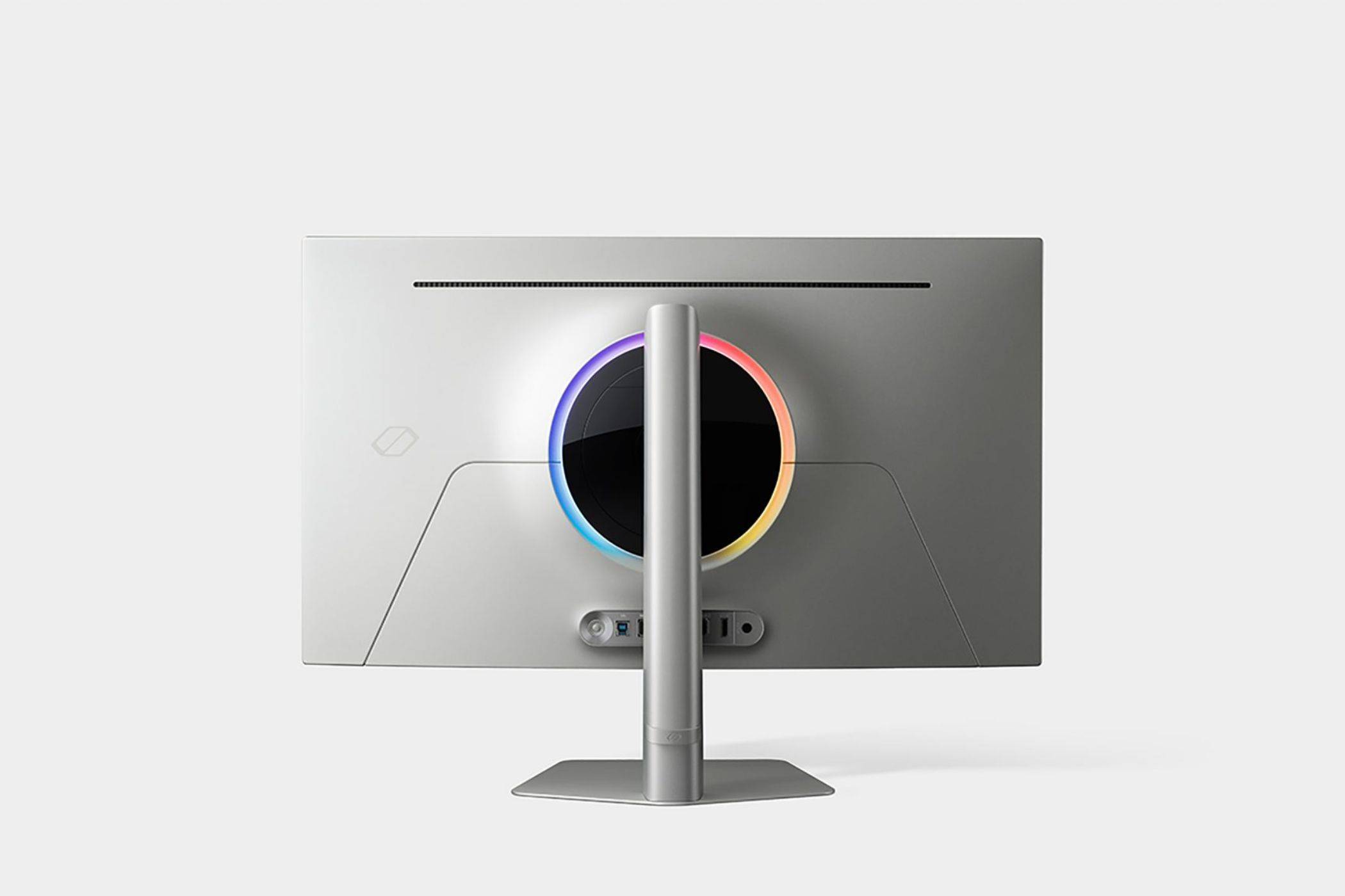 A render showing the Samsung Odyssey G80SD gaming monitor.