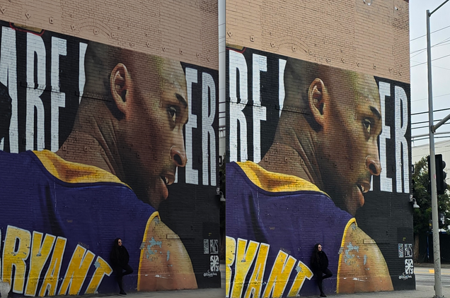 Main camera sample with 100% crop, OnePlus 12 (left); S24 Ultra (right)