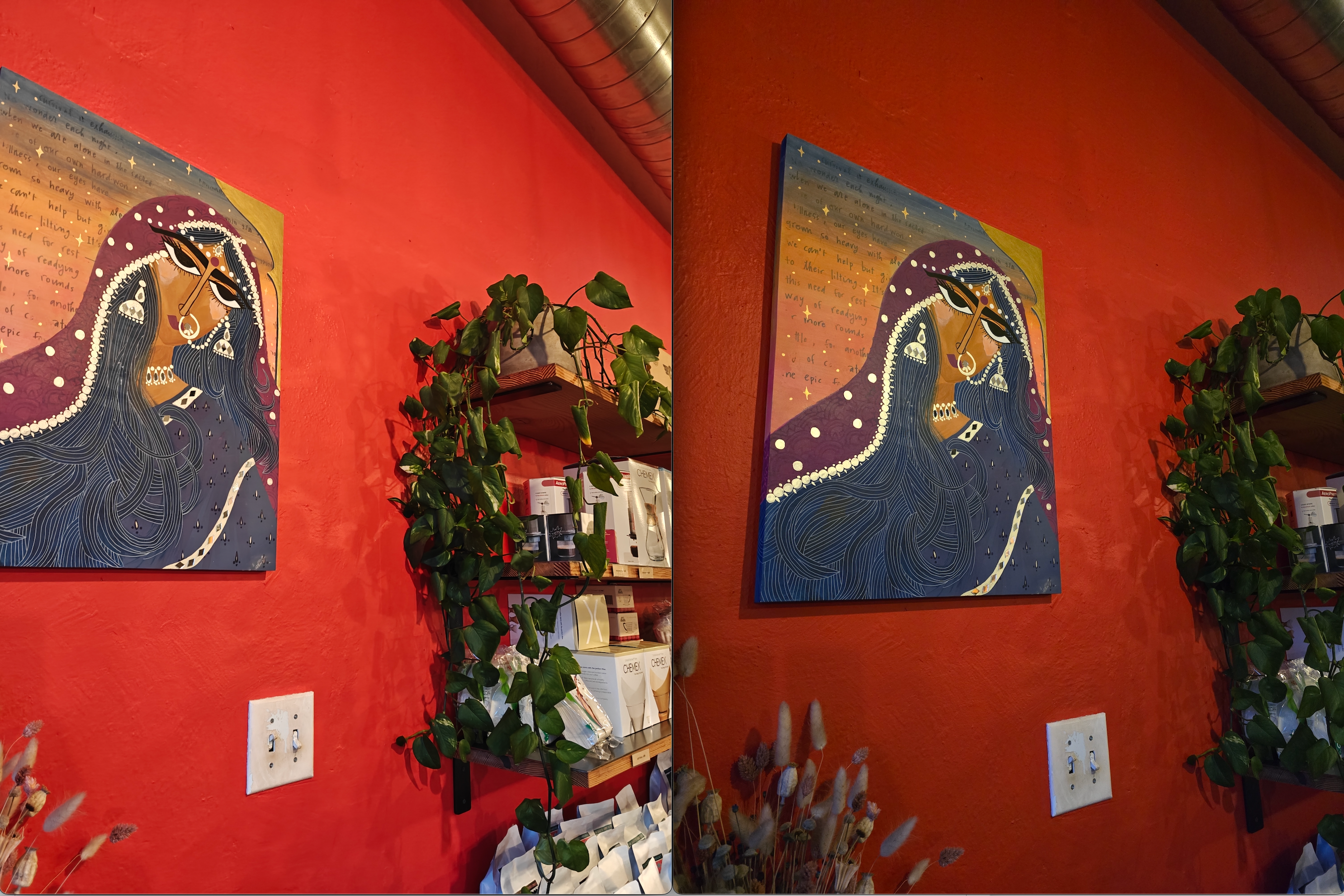 Main camera sample, OnePlus 12 (left); S24 Ultra (right)
