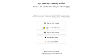 A screenshot of Tailscale's identity provider signup page.