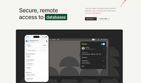 Screenshot of Tailscale's homepage showing where to get started.