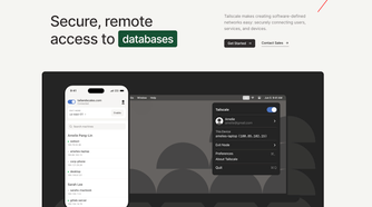 Screenshot of Tailscale's homepage showing where to get started.