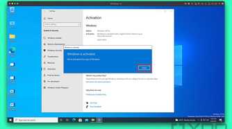 Windows is activated prompt with close button