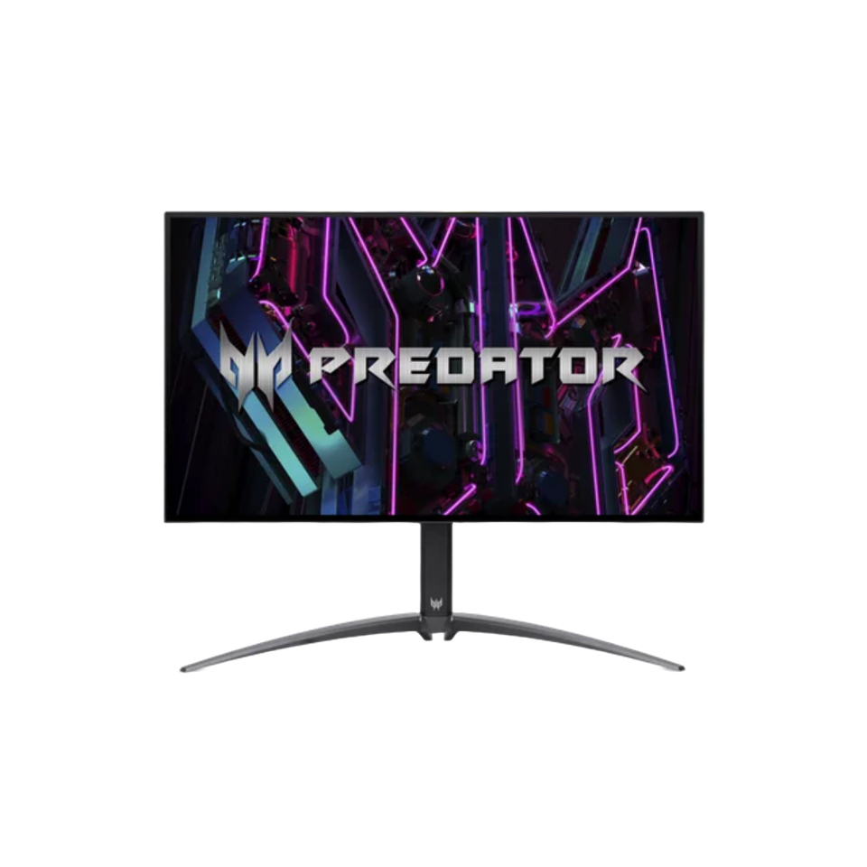 A render of the Acer Predator X27U OLED gaming monitor on a transparent background.