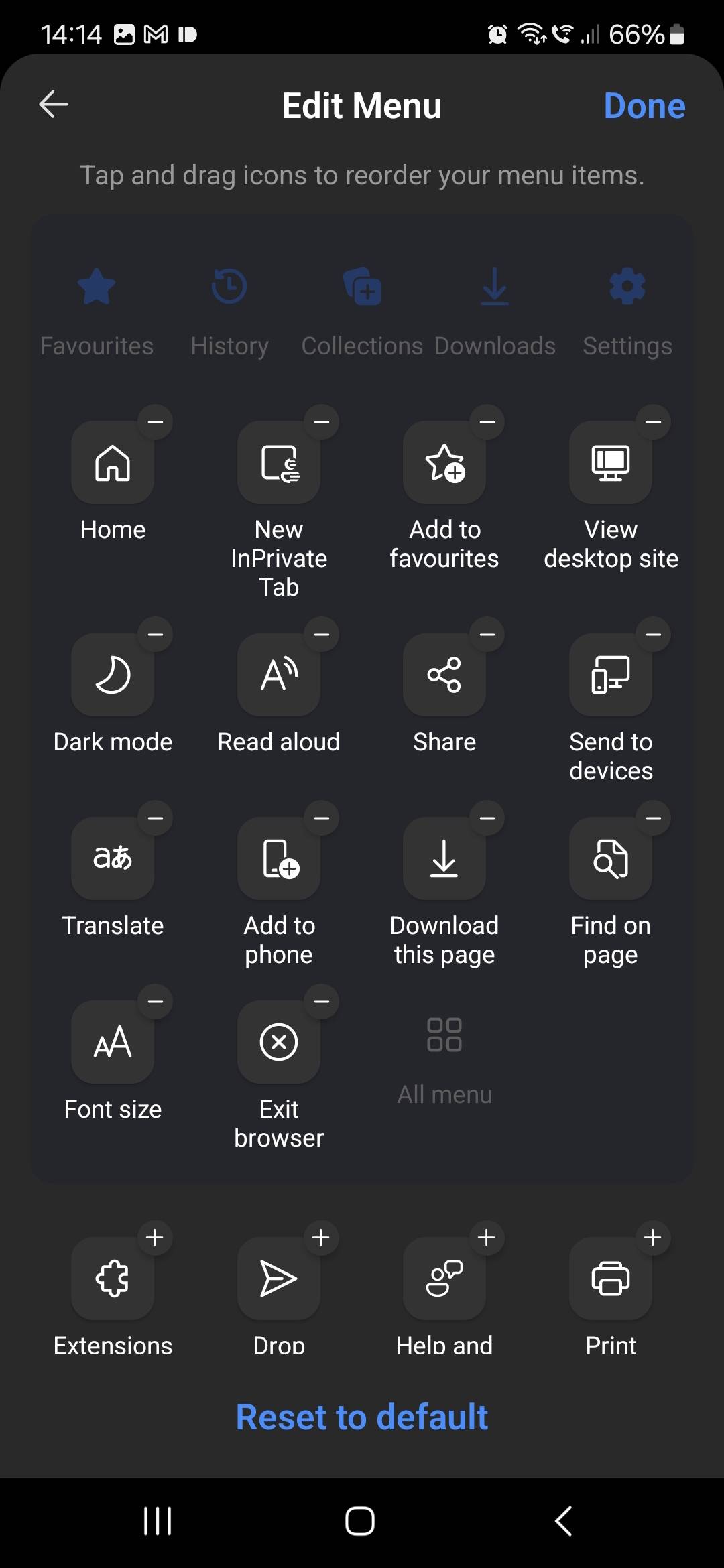 Adding extensions to the menu list