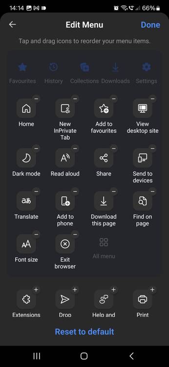 Adding extensions to the menu list