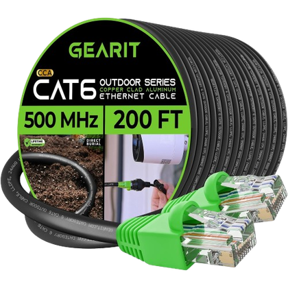 GearIT 200 foot outdoor Ethernet cable Cat 6 CCA
