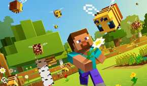 An image showing the box art of Minecraft video game.