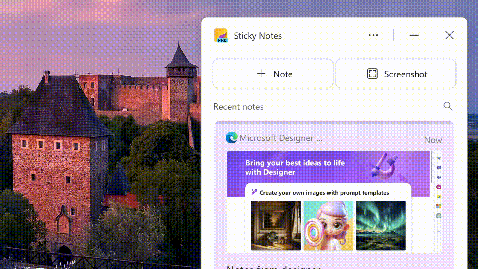 The new Windows Sticky Notes app lets you use your screenshots as memos