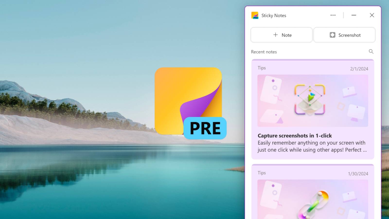 The new Windows Sticky Notes app lets you use your screenshots as memos