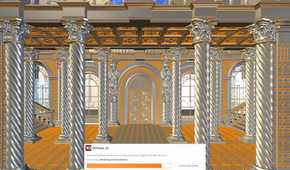 A screenshot showing the PCMark 10 benchmark running GPU rendering test.