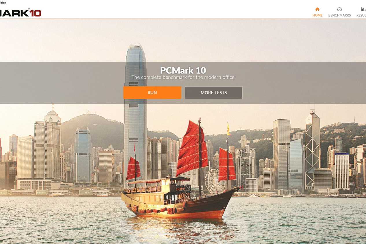 A screenshot showing the PCMark 10 homepage.
