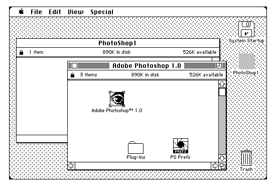 A screenshot of Adobe Photoshop 1.0
