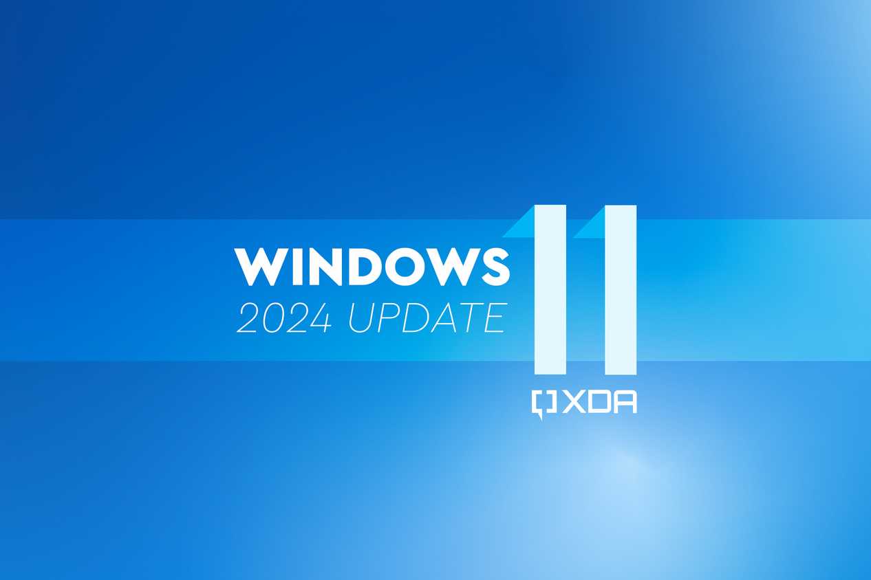 Text reading Windows 11 2024 Update over a blue background