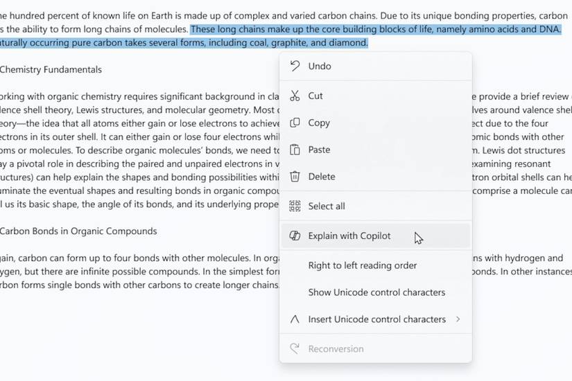 An example of the "Explain with Copilot" feature