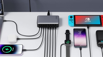200W 8 port charging station plugged into many different devices