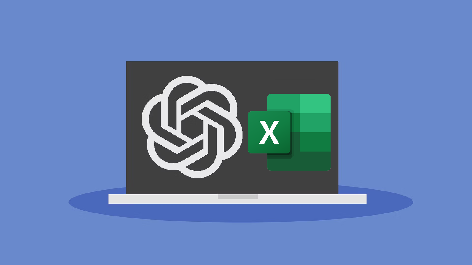 ChatGPT logo on a computer with the Excel logo