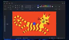 Screenshot of Microsoft Paint when choosing a brush size using the slider