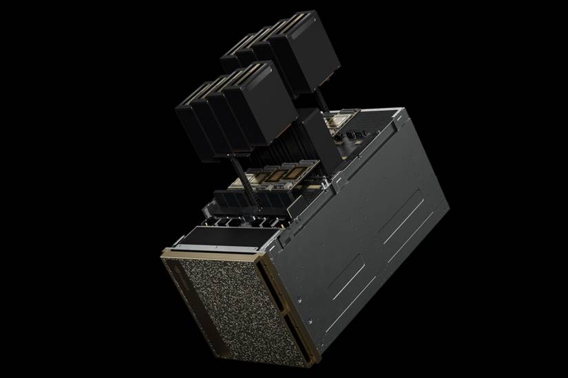 An image showing a render of the Nvidia DGX B200 unified AI system.