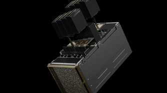 An image showing a render of the Nvidia DGX B200 unified AI system.