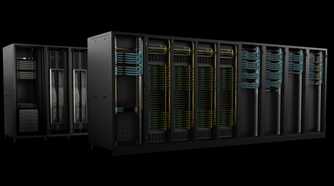 An image showing a render of the Nvidia DGX SuperPod system.