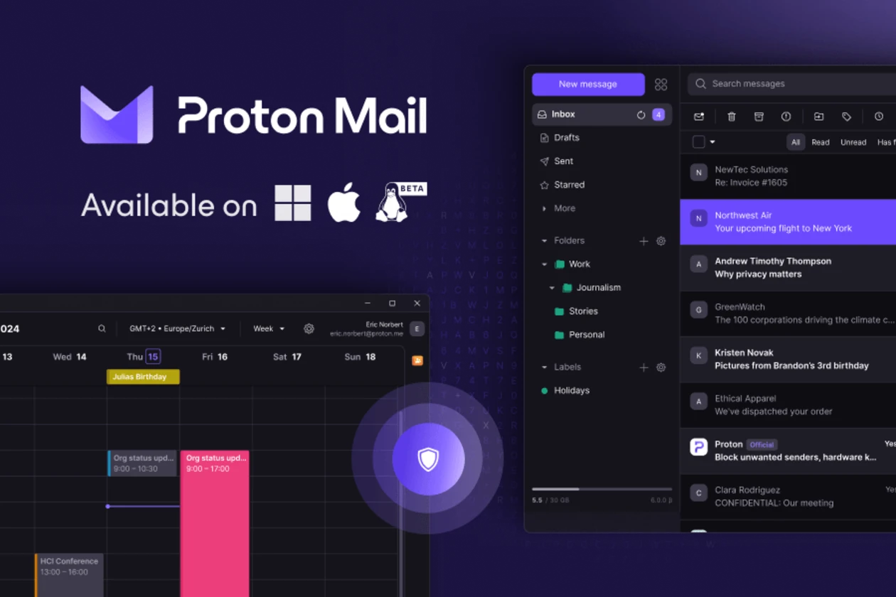 Proton Mail's desktop app is now generally available for Windows and Mac