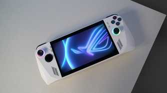 The ASUS ROG Ally displayed at an angle