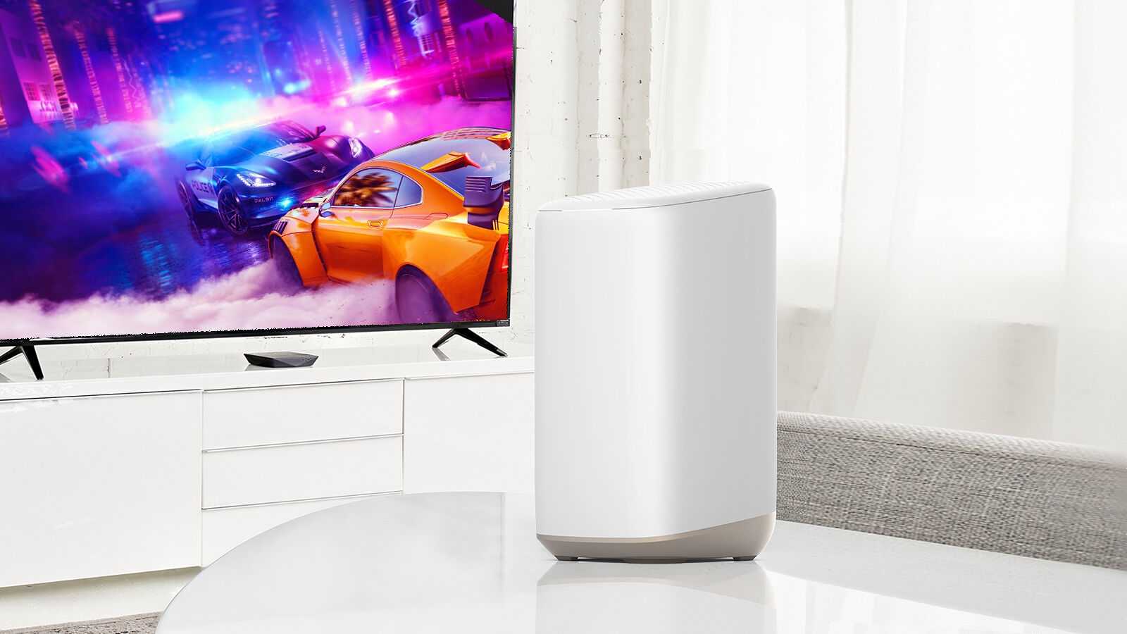 Xfinity advanced gateway in front of a gaming TV