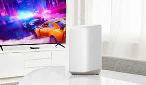 Xfinity advanced gateway in front of a gaming TV