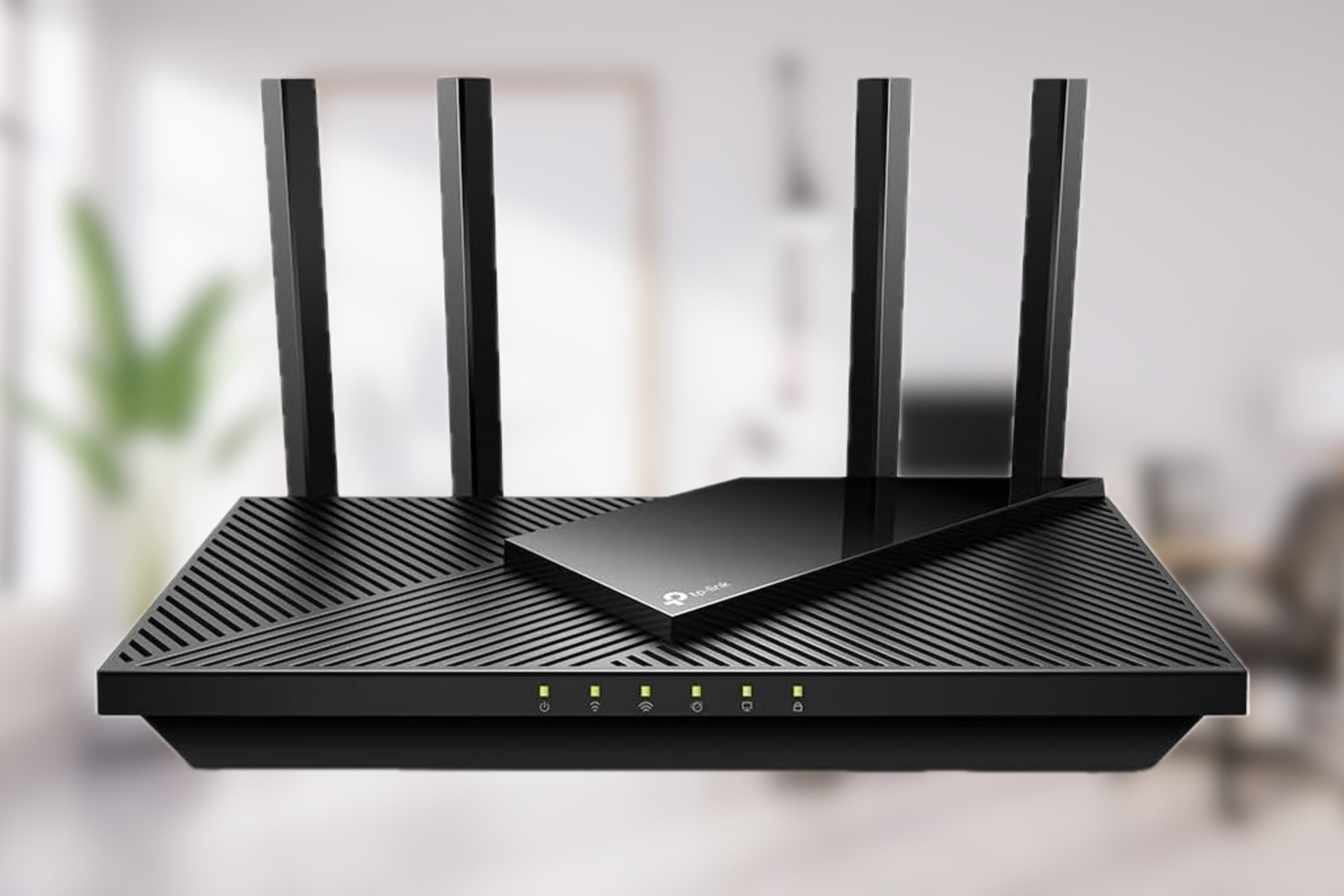 TP-Link Archer AX21 on blurred background 