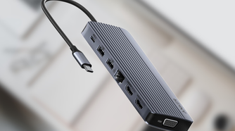 Anker 14-in-1 USB-C Hub on blurred background